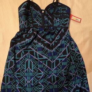 Xhilaration Blue and Purple Geometric Mini Dress